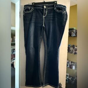 Maurices Dark Blue Boot Cut Jeans with Relaxed Fit